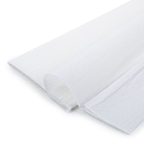 Бумага гофрированная (креповая) 20 г/м², 5 шт по 50 см / 2 метра, 20 белый, Blumentag REP-43