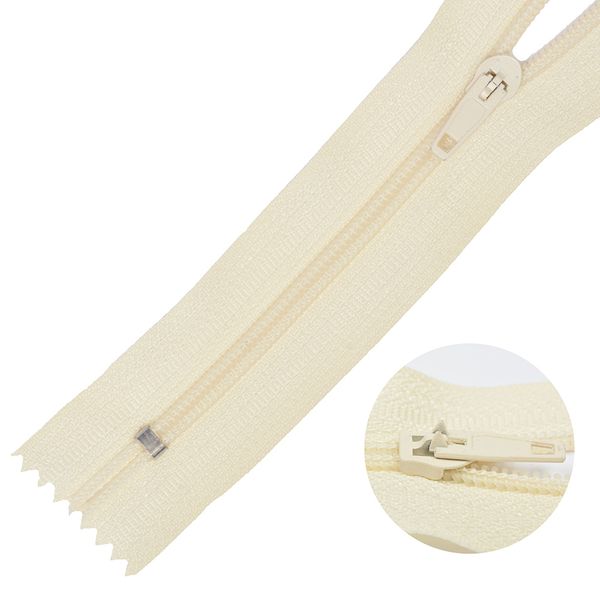 Молния спираль (витая) брючная Т4 (4 мм) 1 зам., н/раз., 20 см, F306 св.бежевый, 10 шт, Mzip