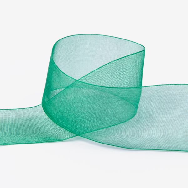 Лента капроновая (органза) 38.0 мм / 22.8±1 метра, 120 изумрудно-зеленый, Blitz OR-38