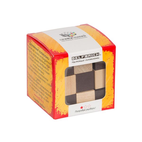 Головоломка деревянная, 1 шт, Змейка 1 элемент, Delfbrick DLS-05