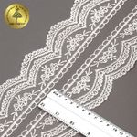 Кружево на сетке 60 мм, 2110 цв.белый уп.13.71м, Kruzhevo