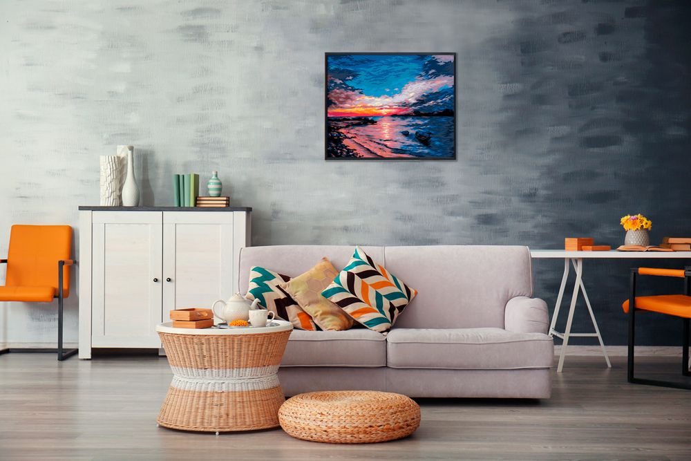 Картина по номерам Фрея, Закат на побережье, 50х40 см