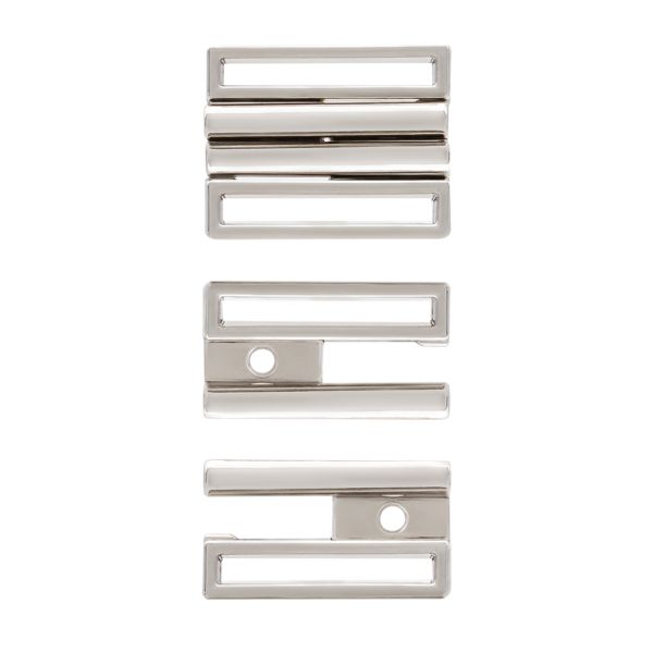 Пряжка под резинку металл 20 мм, 3 шт, серебристый, GP96