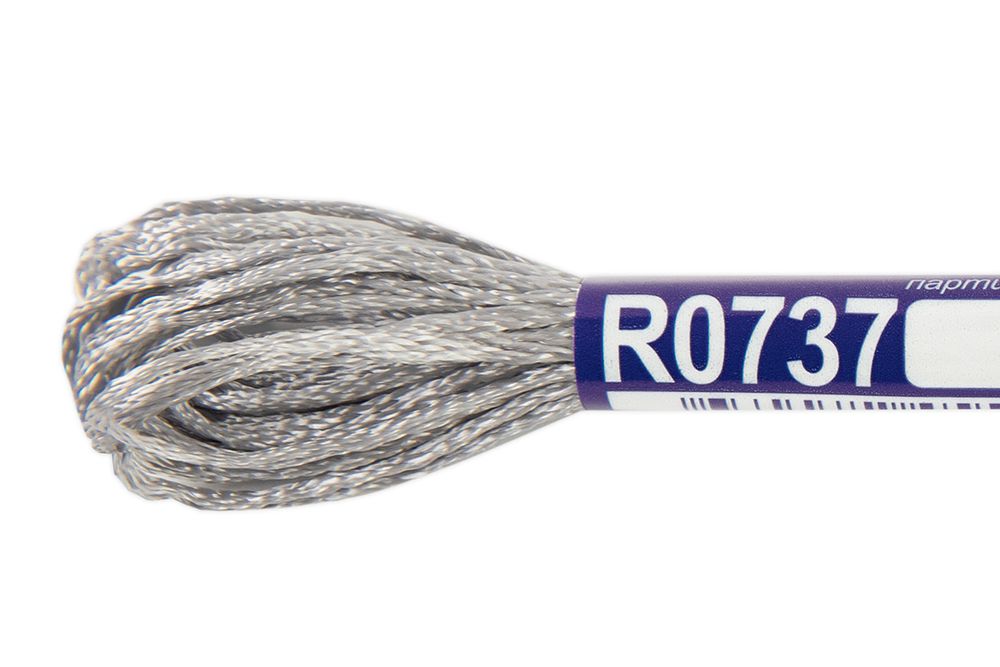 Мулине Gamma вискоза 100%, цв.R0737 серый, 12 мотков по 8 метров