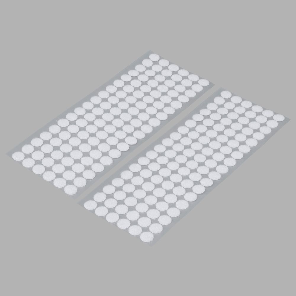 Лента контактная липучка (велкро) клеевая круг ⌀15 мм, 108 пар (2 листа), белый, качество "А"