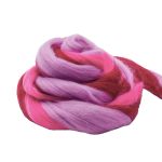 Шерсть для валяния полутонкая 100%, мультиколор, 100г, 1510 мультиколор, винный/мальва/св.фиалка