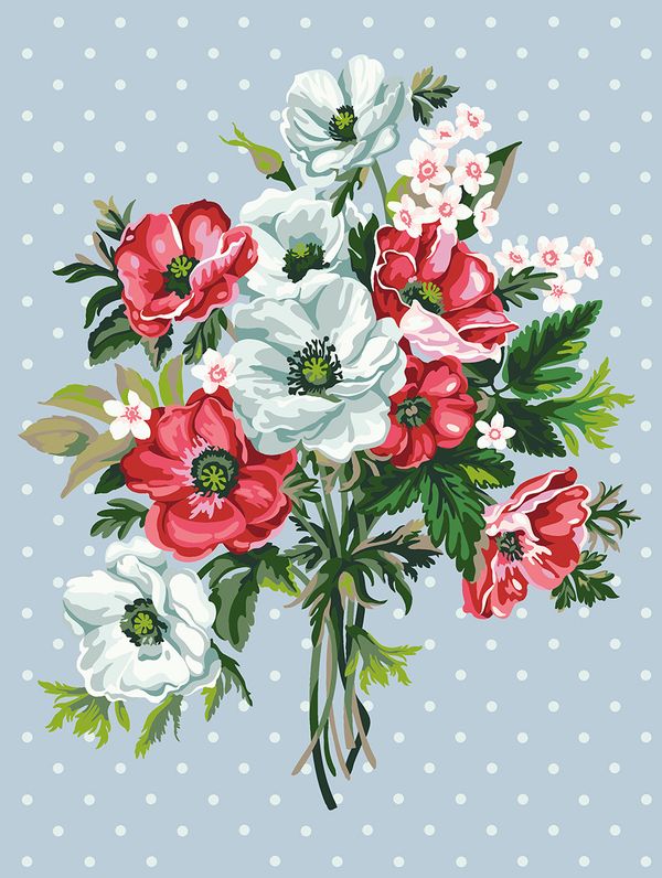 Картина по номерам Фрея PKZ/PM-028, Прелестный букет, (на картоне) 40х30 см