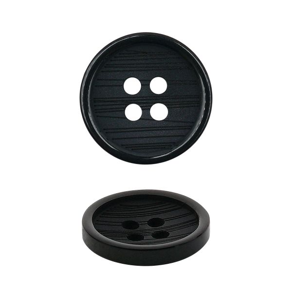 Пуговица 4 прокола 24L=15 мм, Black, черный, NE116, 36 шт
