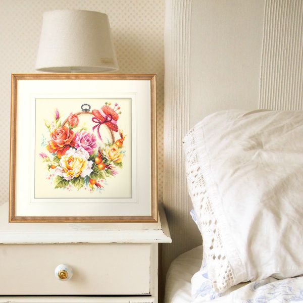 Набор для вышивания нитками Чудесная игла, Розы для мастерицы 25х25 см