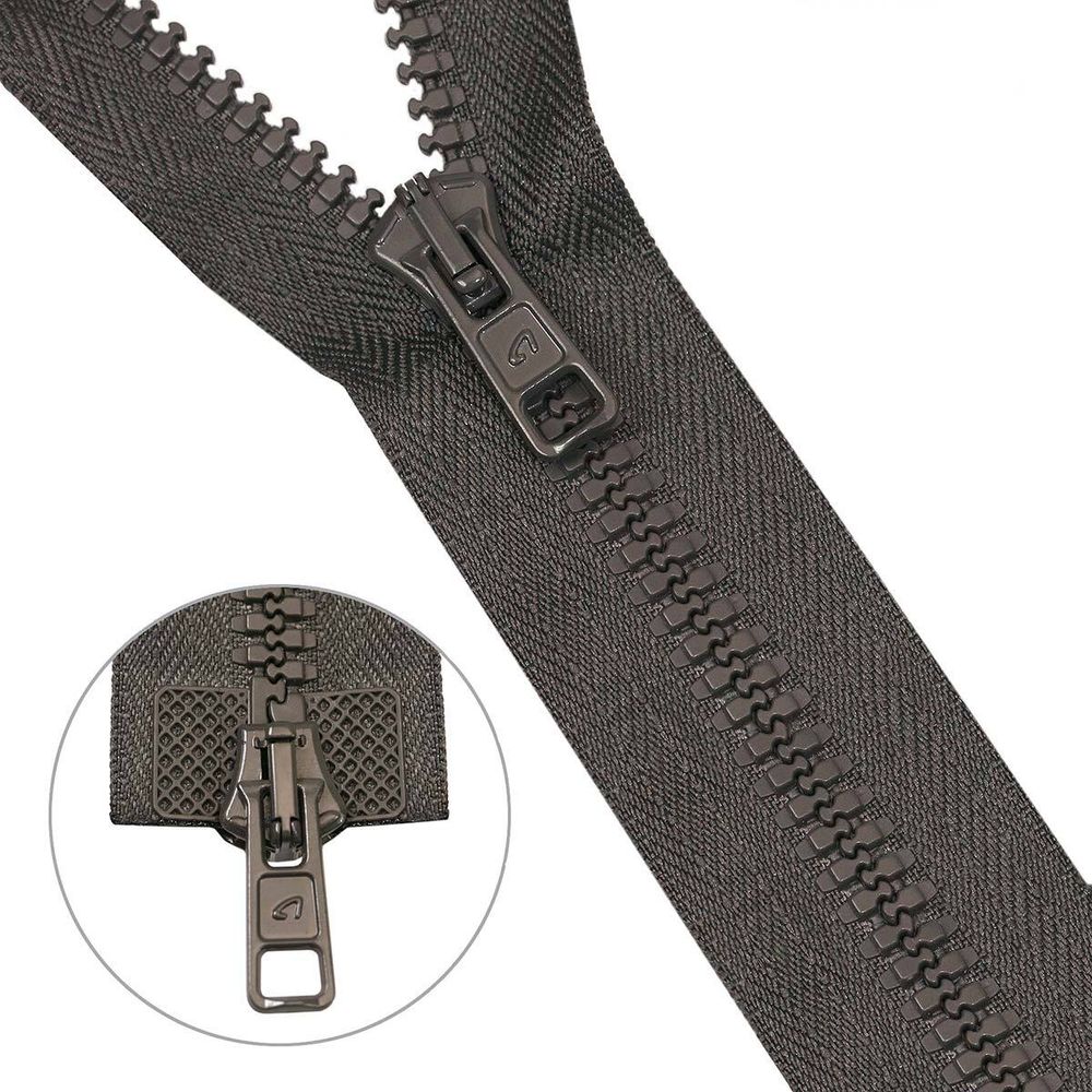 Молния трактор Arta Т6 (6 мм) 2 зам., разъем., 60 см, 123 графит, 5 шт