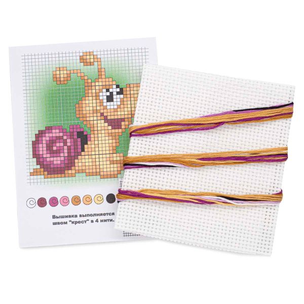 Набор для вышивания нитками РС Студия, Улитка 9х10 см