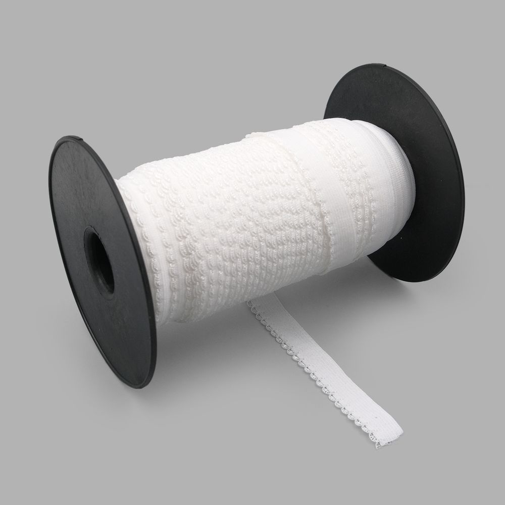 Резинка бельевая (ажурная) 15.0 мм / 50 метров, белый