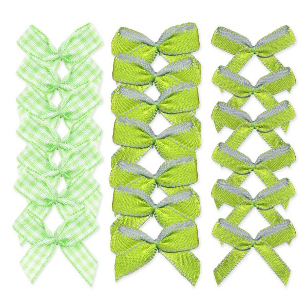 Набор текстильных бантиков, 100 шт, 405 салатовый, Annet BDR
