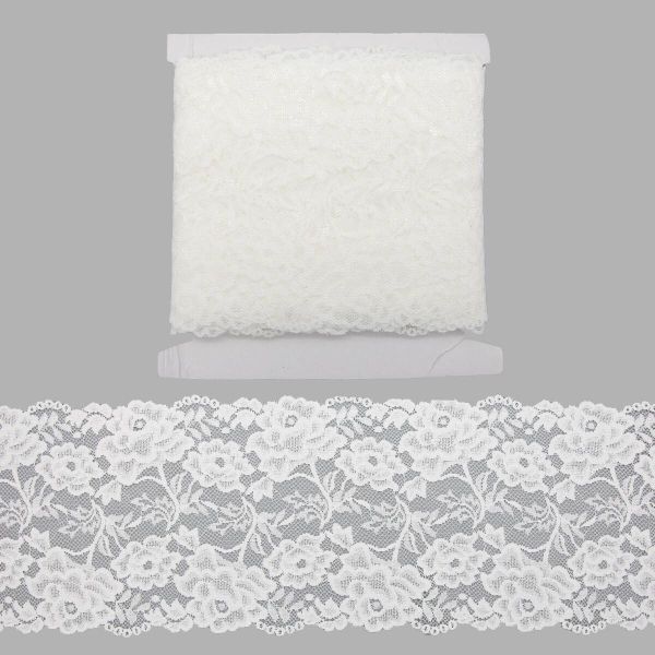 Кружево бельевое эластичное 150 мм / 10 м, неотбеленный