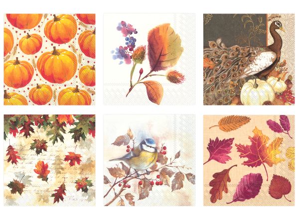 Салфетки для декупажа ассорти №73, 6 шт, Наедине с осенью, Love2art №73