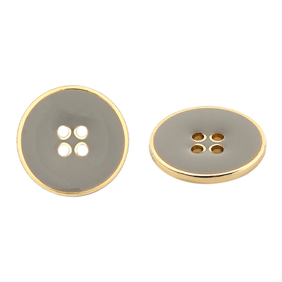 Пуговицы 4 прокола 28L (18мм), пластик (Beige/G бежевый с золотом), RBz-93, 36 шт