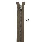 Молния трактор Т8 (8 мм) 2 зам., разъем., 65 см, 078 т.хаки, 5 шт