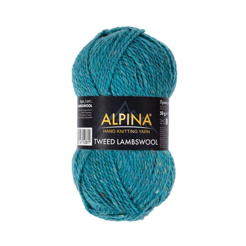 Пряжа Alpina Tweed LambsWool / уп.10 мот. по 50 г, 150 м, 06 бирюзовый