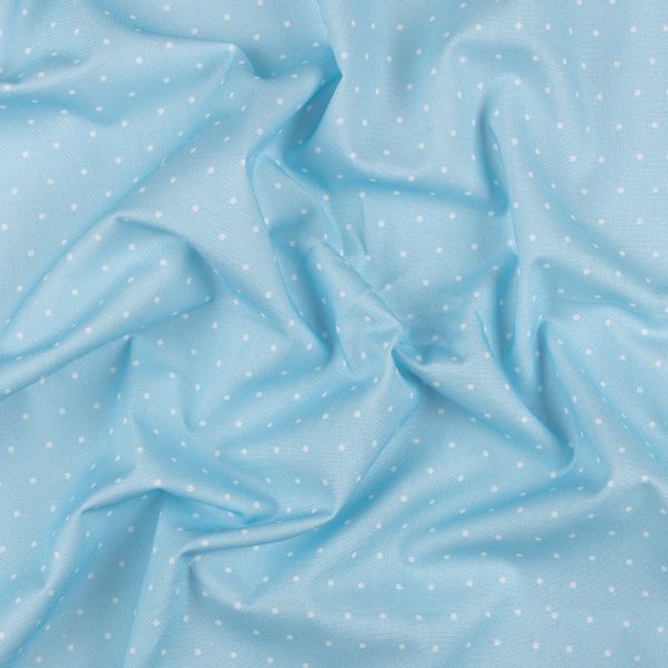 Ткань для пэчворка Peppy Бабушкин сундучок, рулон 112 см / 5 метров, БС-52 горох голубой, Peppy