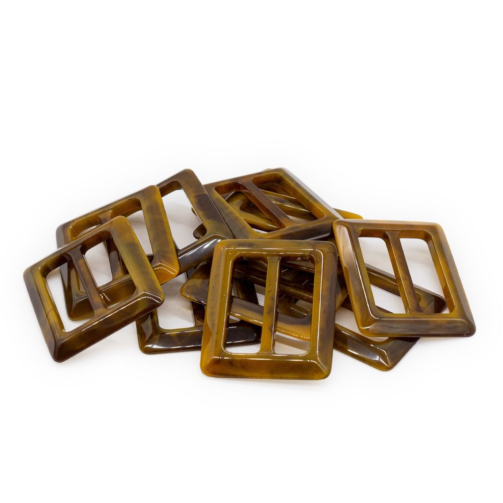 Пряжка пластиковая 40 мм, янтарь мраморный, П05(2.06-454-40), 10 шт