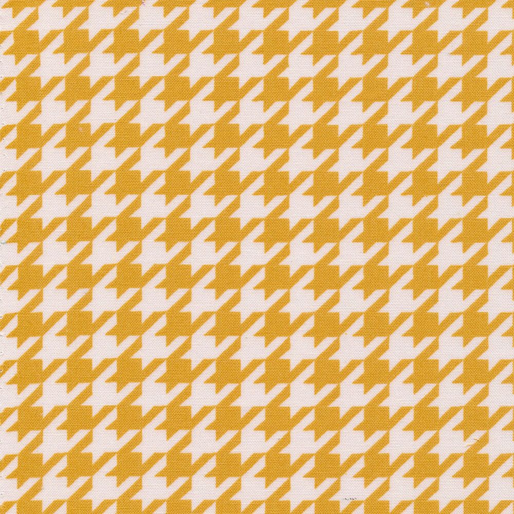 Ткань для пэчворка Peppy Бабушкин сундучок, рулон 112 см / 5 метров, БС-13 Гусиная лапка я.желтый, Peppy