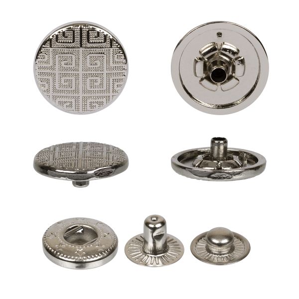 Кнопка Альфа (S-образная) ⌀15.0 мм, 36 шт, металл, нерж., 04 никель, MIKRON JK 005