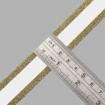 Резинка декоративная металлик 24.0 мм / 25 метров, белый/золото, S090299
