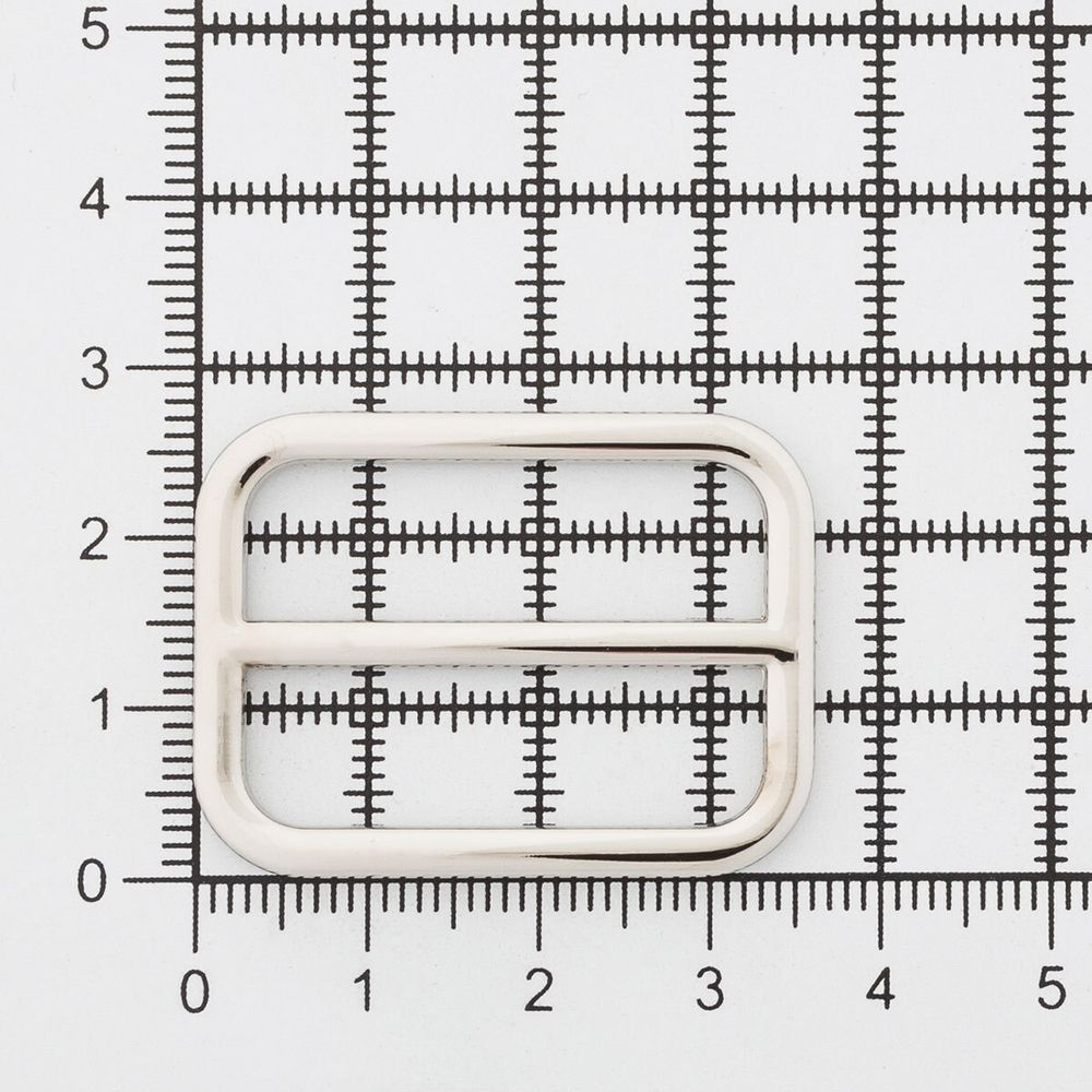 Пряжка регулировочная металл 30 мм (36х27 мм, d-3 мм, литая, никель, 4 шт