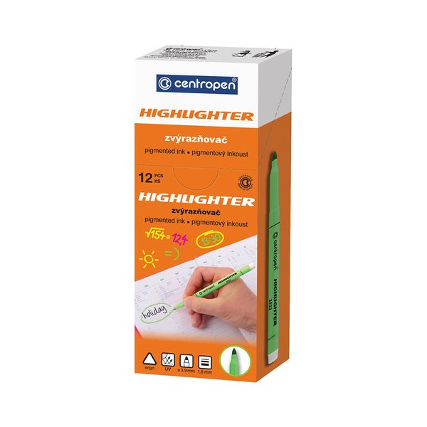 Текстовыделитель флуоресцентный 2532/1 1-3 мм, 12 шт, 2532/1 оранжевый, Centropen 2532/1