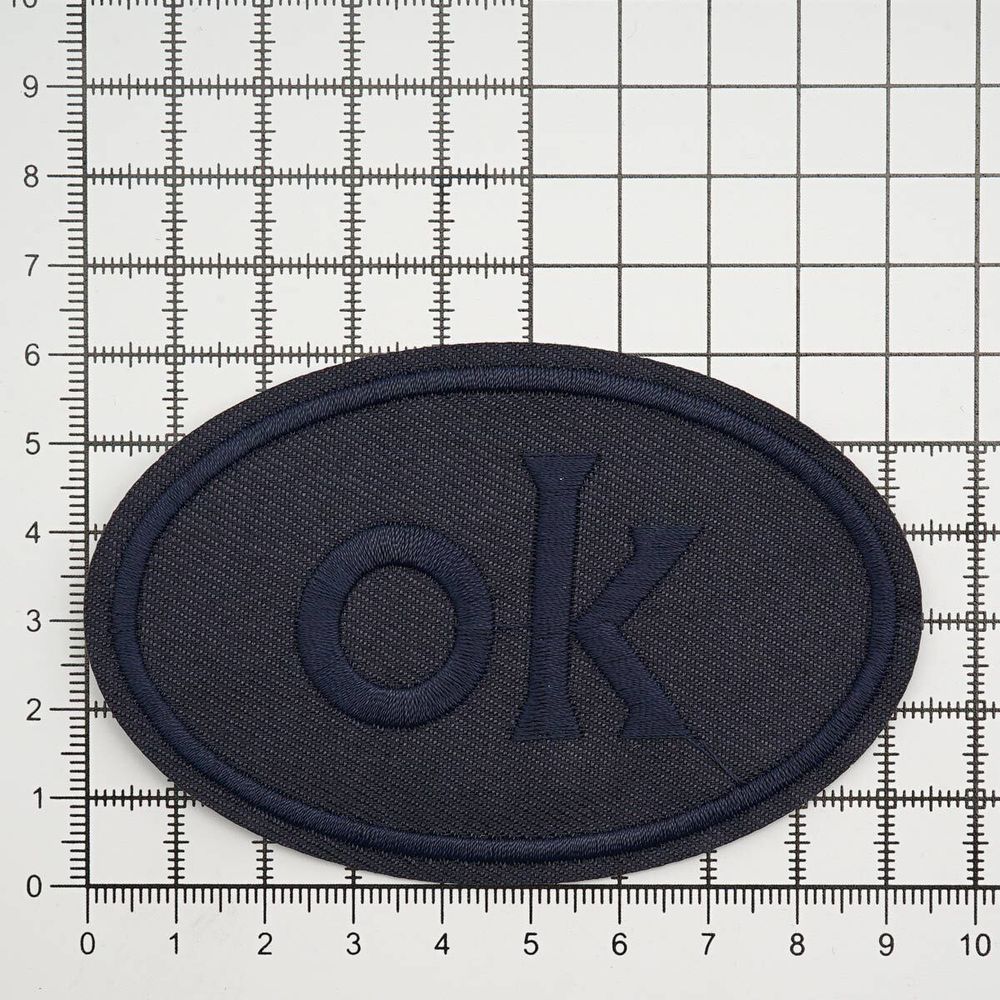 Термоаппликация овал OK 92х60мм (Blue2 (синий2)), 2 шт, LA560