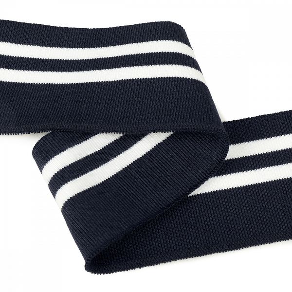 Подвяз (довяз) трикотажный 6.0х80 см, т.синий с белыми полосами, 100% п/э, 1 штука