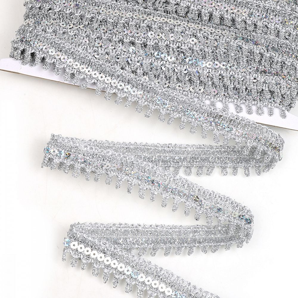 Тесьма отделочная 27 мм, 13-6413 цв.серебро уп.13.71м