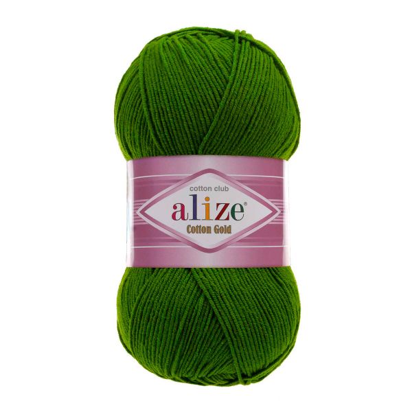 Пряжа Alize (Ализе) Cotton Gold / уп.5 мот. по 100 г, 330м, 035 зеленый A