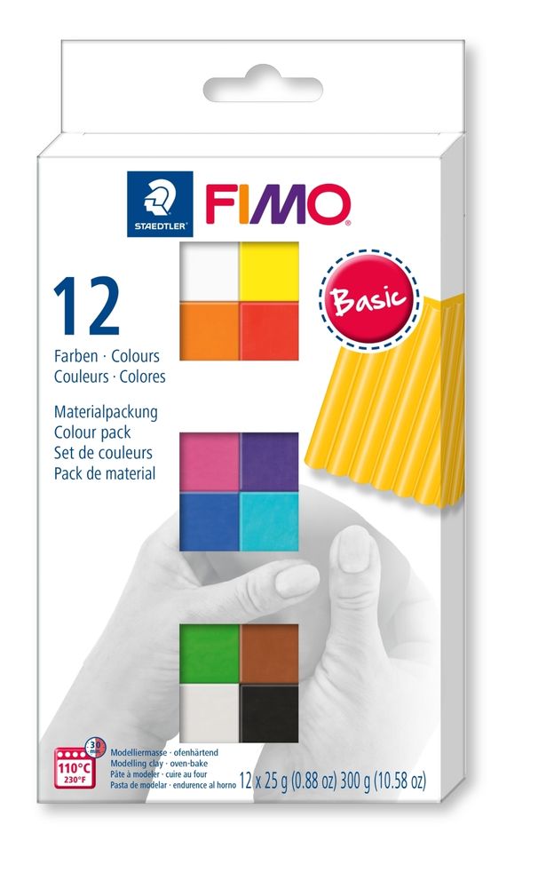 Комплект полимерной глины Fimo Soft из 12 блоков по 25 гр, 8023.C12-1