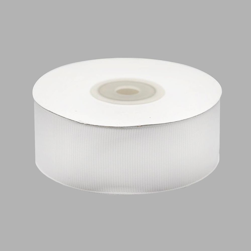 Лента репсовая (в рубчик) 30.0 мм, 001 белоснежный, уп.18,28 м