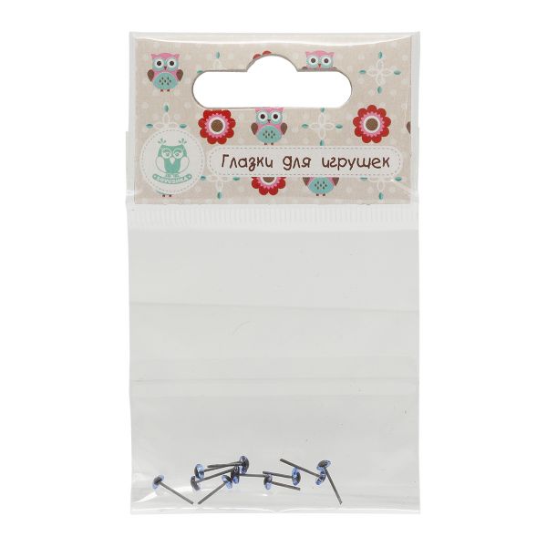 Глаза для кукол и игрушек 3мм на метал. ножке, 10 шт, цв.голубой