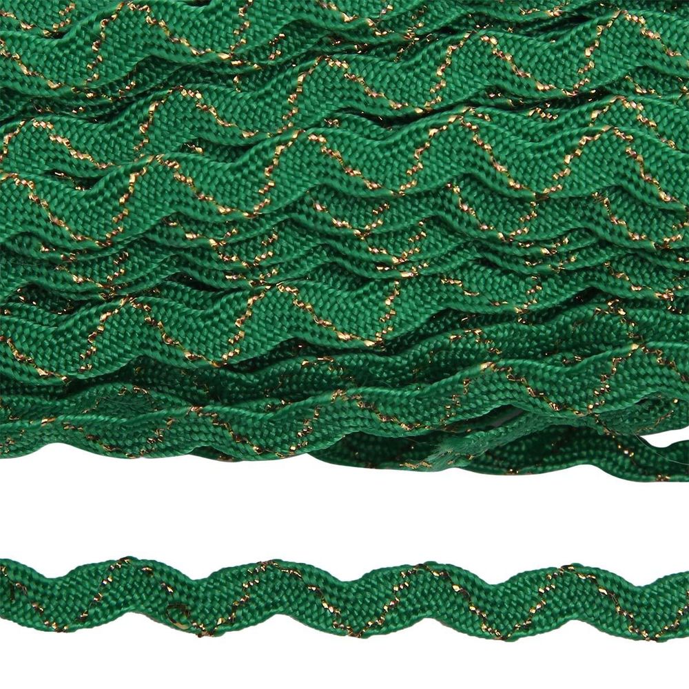Тесьма вьюнчик с метанитью, 5 мм / 20 м (зеленый), С3584