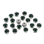 Хрустальные стразы в цапах/серебро, 8мм, 20 шт/упак, Astra&Craft (36 изумрудный), 4AR167/168