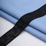 Кружево эластичное (стрейч) 40 мм / 22.86 метра, черный, 3AR2754