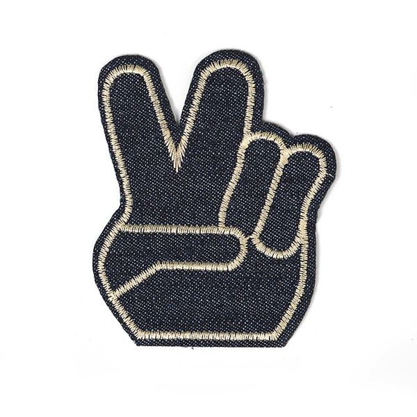 Термоаппликация джинсовая РУКА 100х80 мм, 10 шт