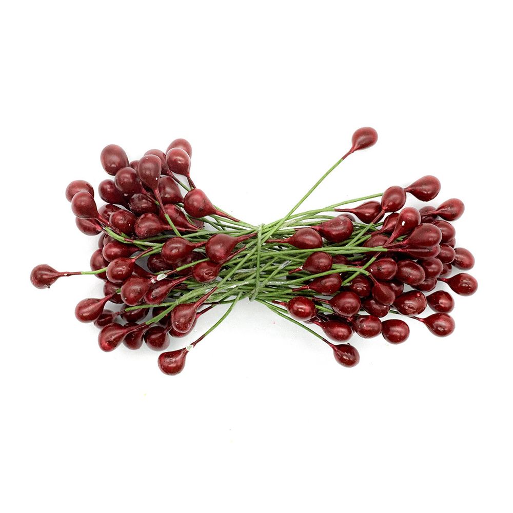 Тычинки для искусственных цветов 0,5х6см (бордовый)