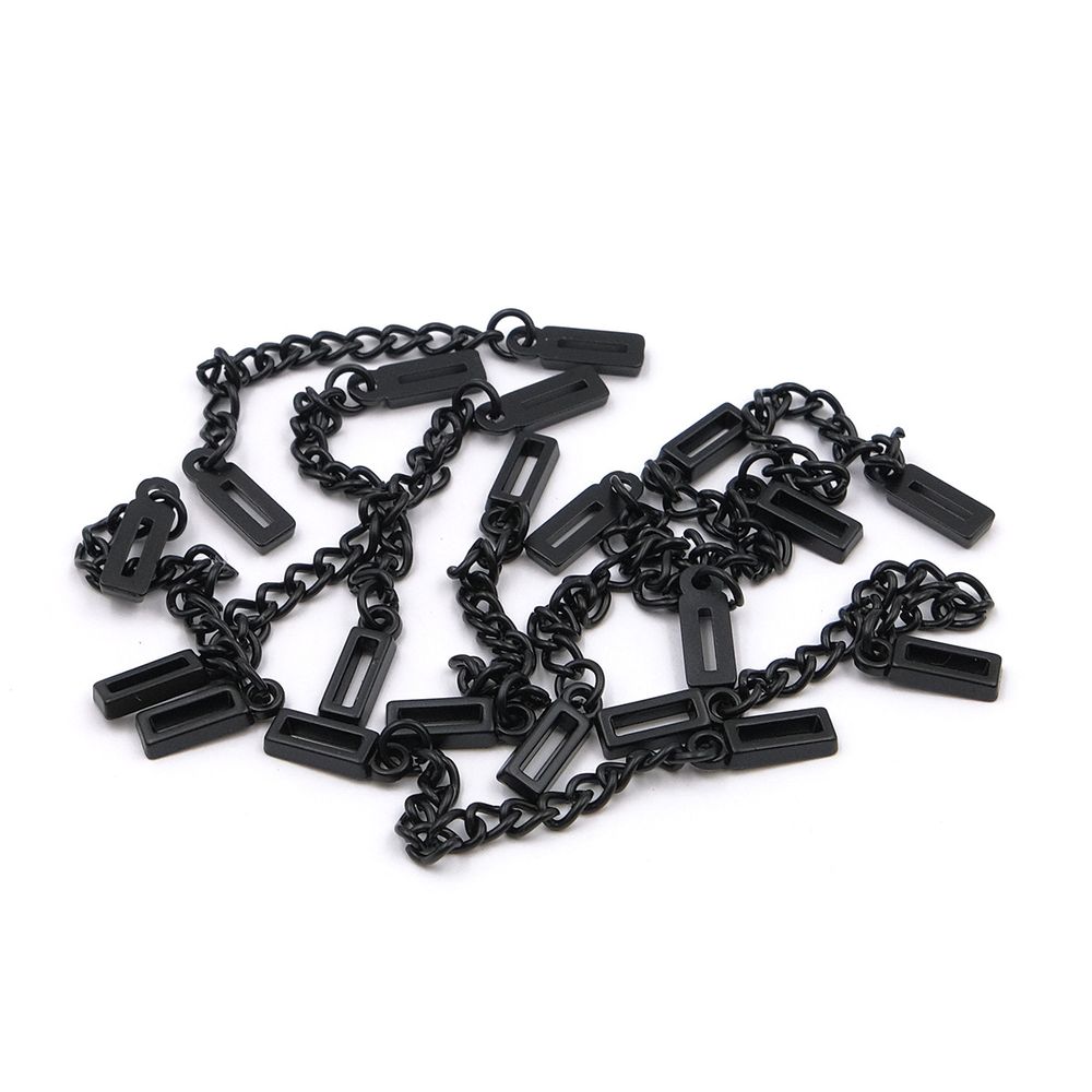 Вешалка-цепочка для одежды 70х5 мм, металл, черный матовый, 10 шт, ГДЖ1514