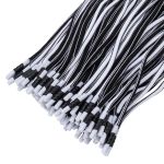 Шнурки круглые с наконечником ⌀5.0 мм / 130 см, 100 шт, черный/белый