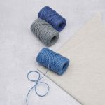 Шпагат джутовый ⌀1.4 мм / 50 метров (50 г), 2-ниточный, 1200 текс, евробобина, 3 шт, ассорти 2 (синий, голубой, серый)