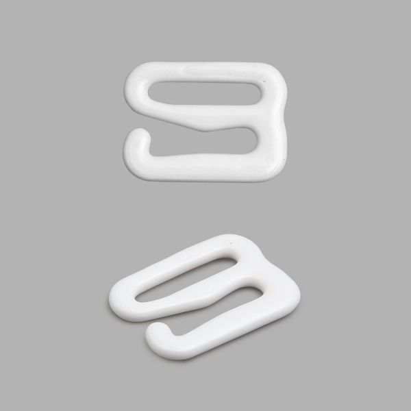 Крючки для бюстгальтера металл 9.5 мм, 20 шт, белый, ГВ1009