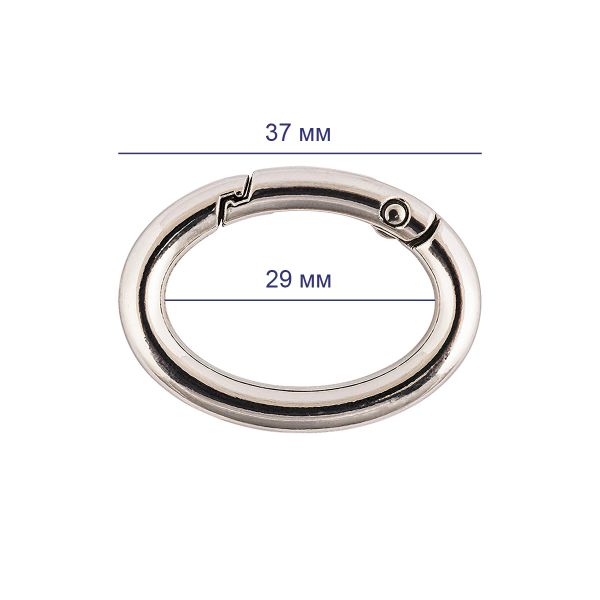 Карабин металл кольцо овал 29 мм (37 мм), 10 шт, 03 под бронзу, Gamma GH-329