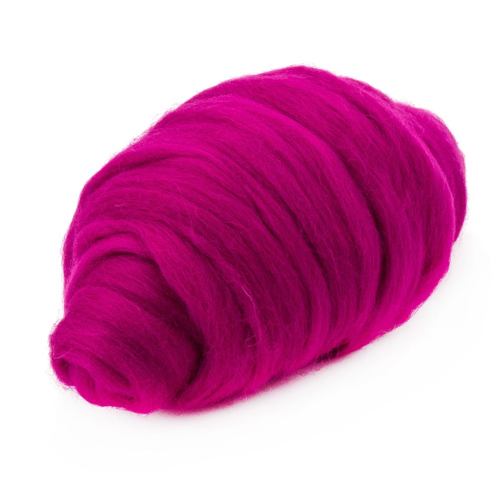 Шерсть для валяния Троицкая полутонкая 100%, 100 г, 40 цикламен