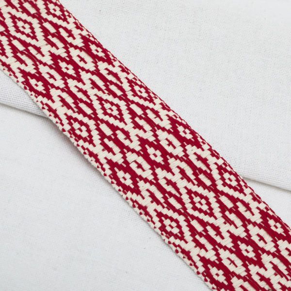 Лента для поясов 50 мм / 25 метров, рис. 9547 (белый/красный) С3798Г17