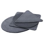 Набор заплаток пришивных из замши, круг, квадрат, треугольник, овал 8см, с перфорацией, 4 шт (26 серый), 59743