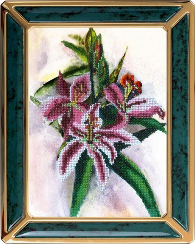 Вышивальная мозаика, Акварельные Цветы. Лилии 19х26 см